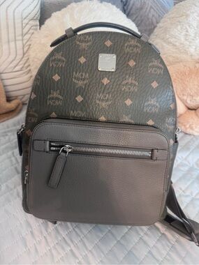 MCM Stark Small Backpack in Brown/Black